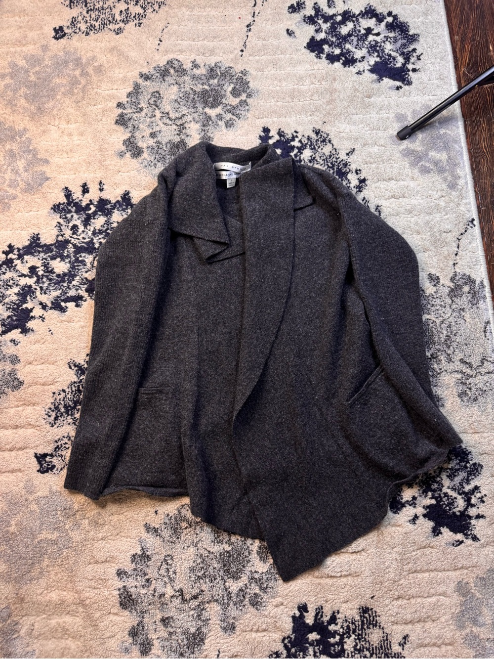 Max Studio Dark Gray Open-Front Women's Cardigan Sweater